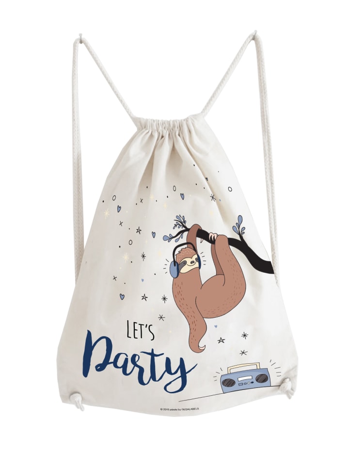 Geda Labels Turnbeutel Faultier Bonaparte Party in Blau - 42x33x1cm günstig kaufen onesize