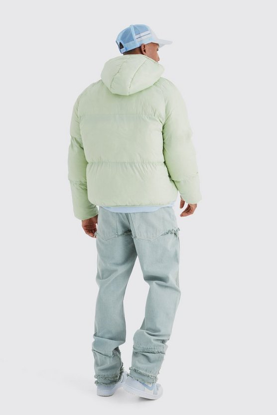 Gesteppte Nylon-Steppjacke mit Kapuze