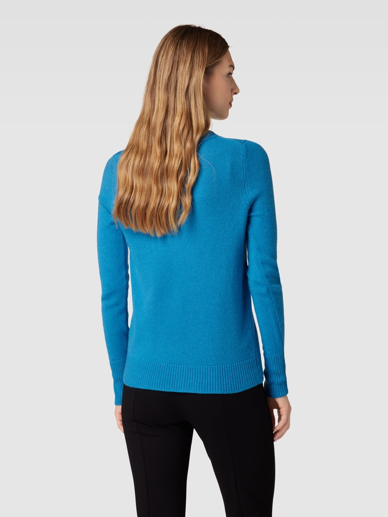 Strickpullover mit Rundhalsausschnitt in blau