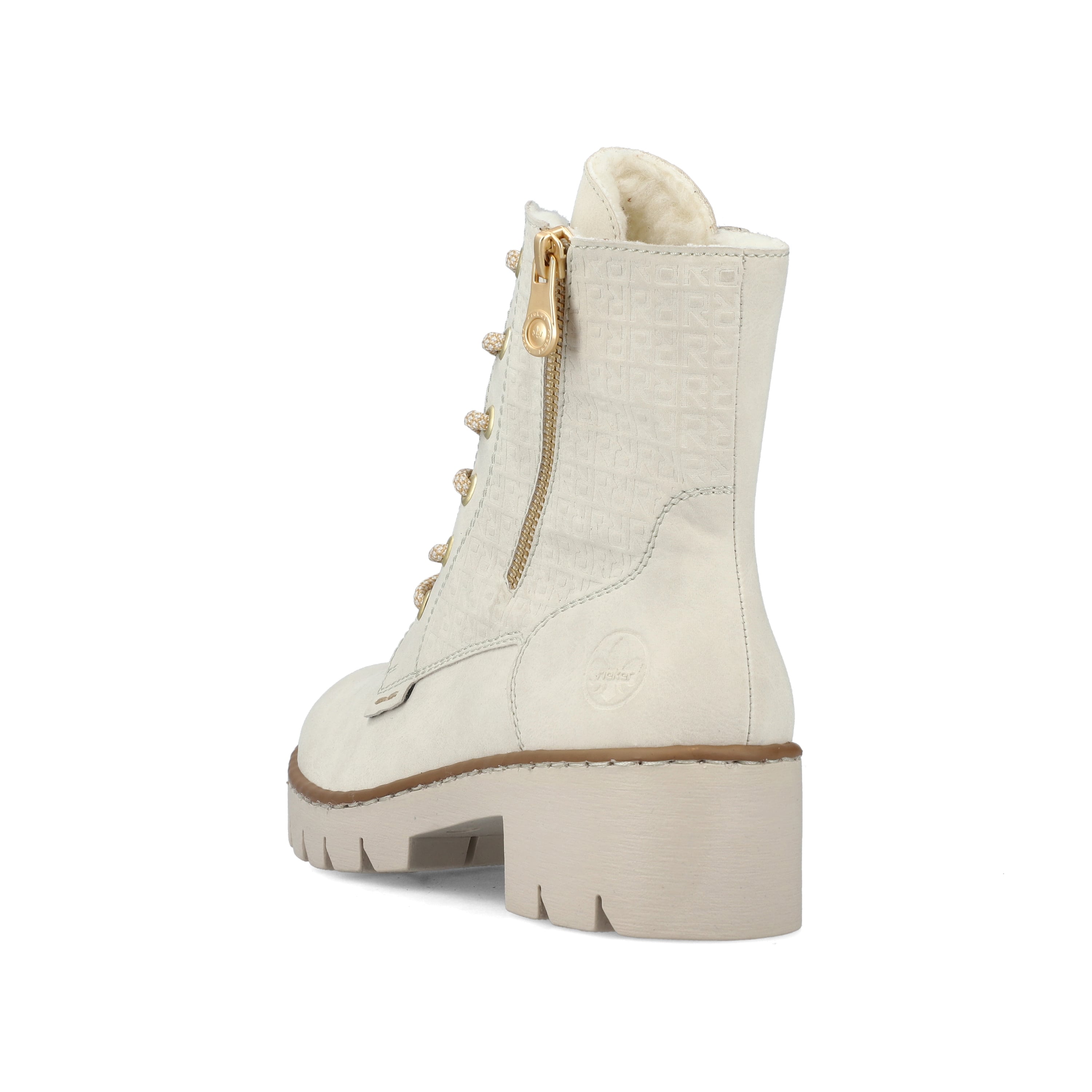 Rieker Damen Schnürstiefel cremebeige