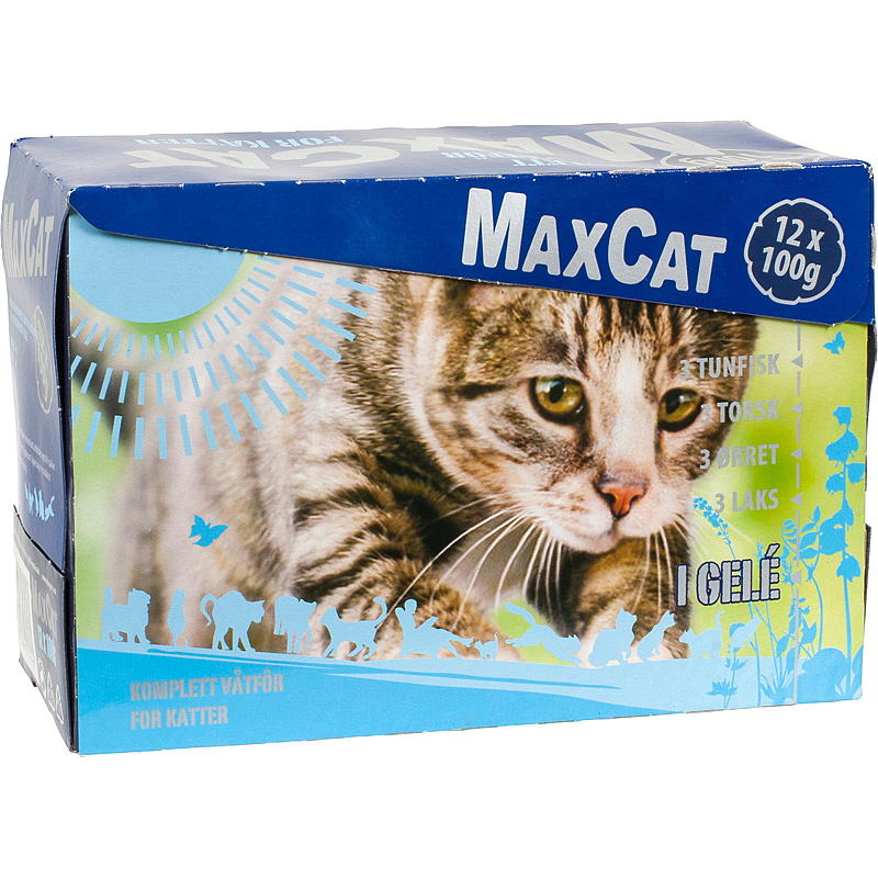 MaxCat Kattemat 12x100 g fisk, MaxCat
