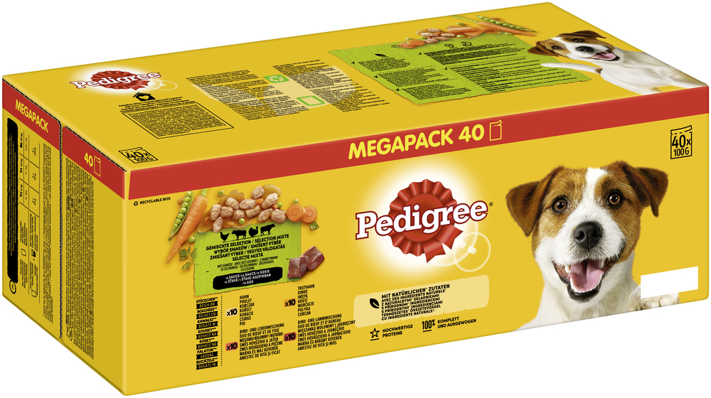 Pedigree Hundenassfutter Pedigree Vital Multipack Portionsbeutel in Sauce 40x100g