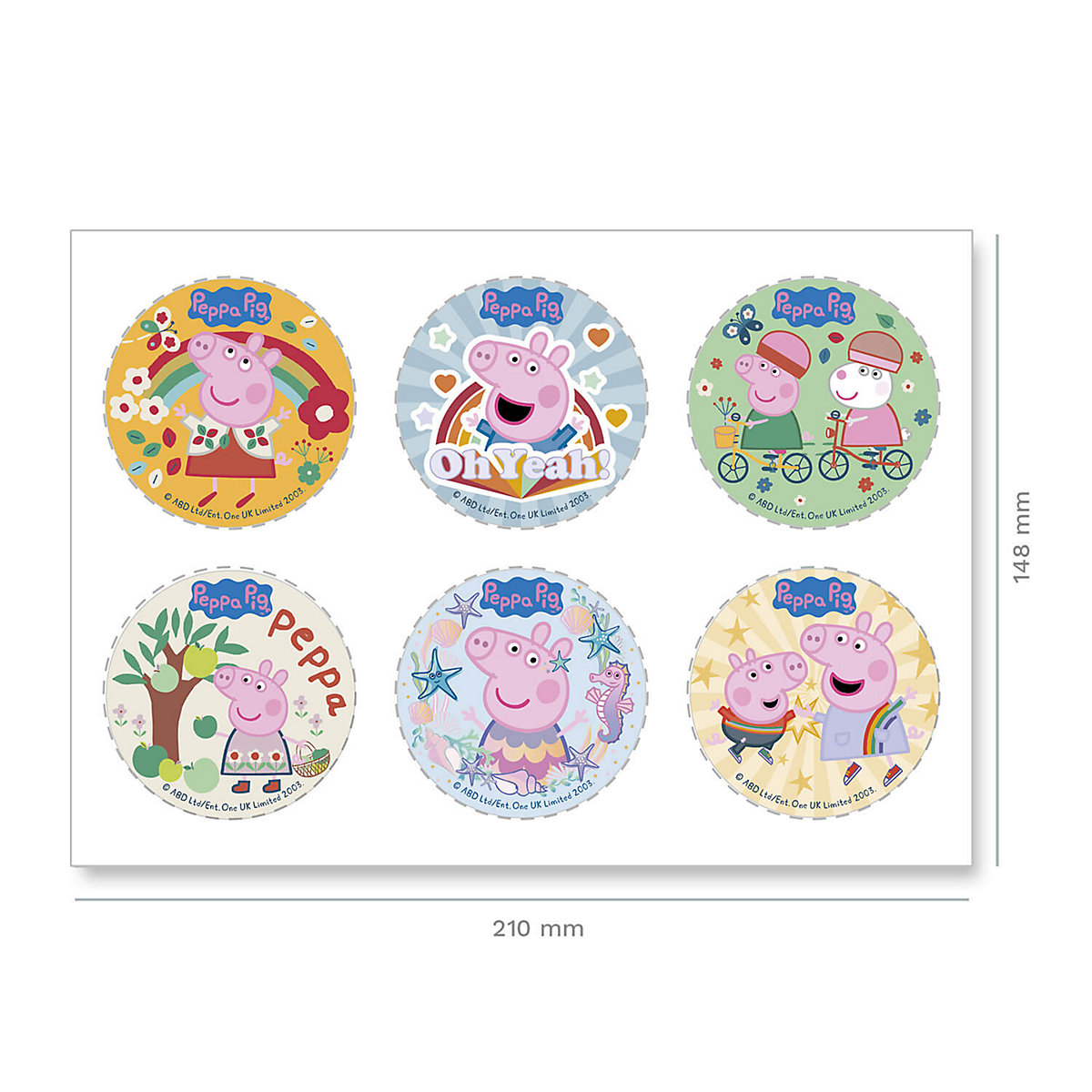 Essbare Muffinaufleger Peppa Wutz, rund, 5.8cm