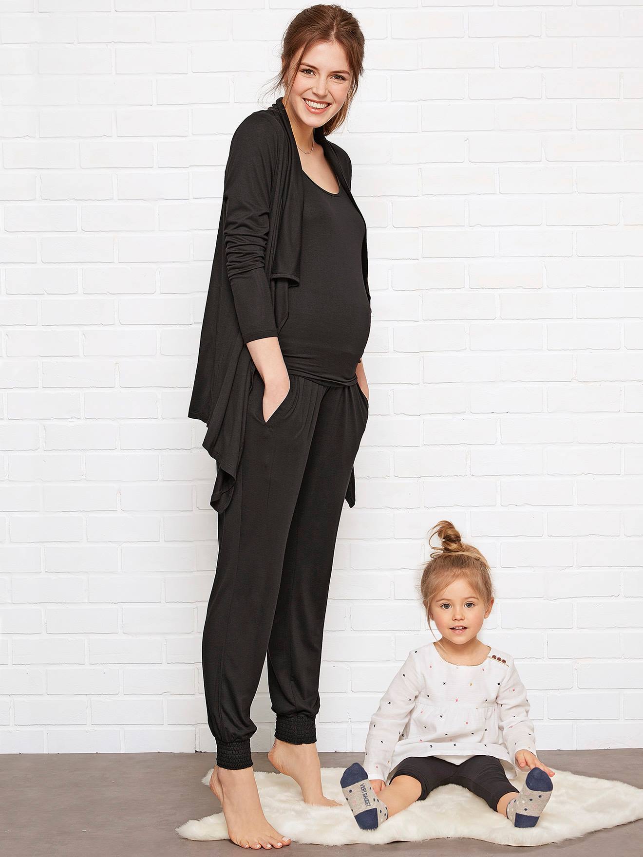 Vertbaudet 3-teiliges Homewear-Set, Schwangerschaft & Stillzeit - schwarz