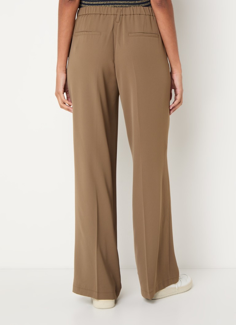 Pantalon Summum taille haute coupe large avec pli et poches latérales