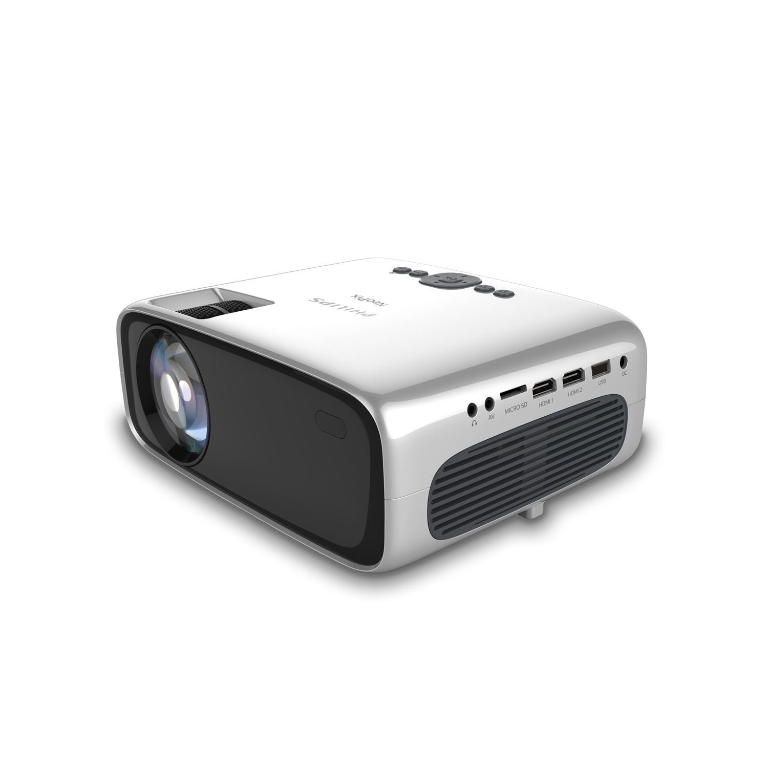 Philips NeoPix Ultra One Full HD-Projektor mit Apps und Media-Player Beamer (3000:1, 1920 x 1080 px, Micro SD Kartenleser integriert)