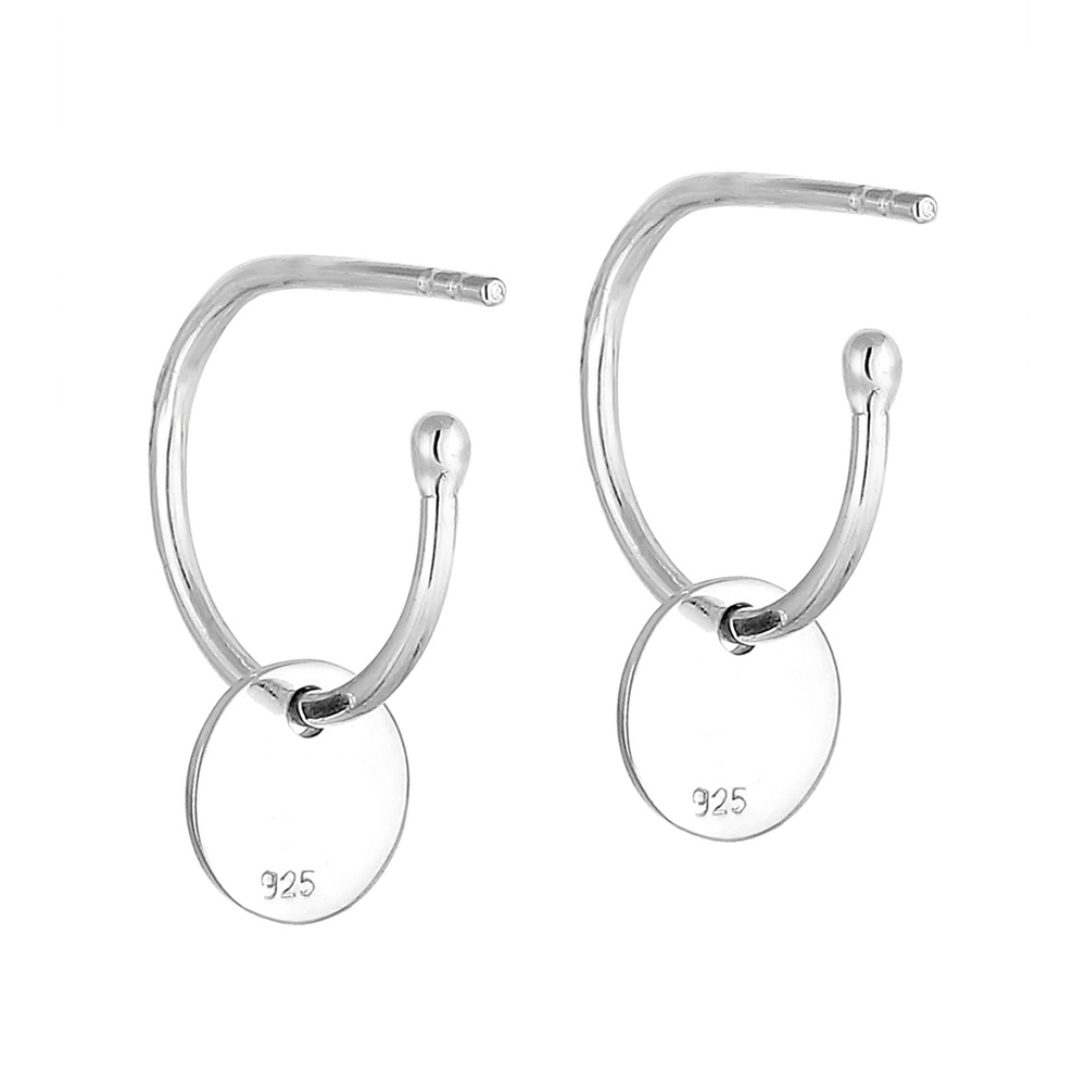 Elli Elli Boucles d'Oreilles Femmes Pendentif d'oreilles Géo Plaquette Créole en Argen Boucles d'oreilles