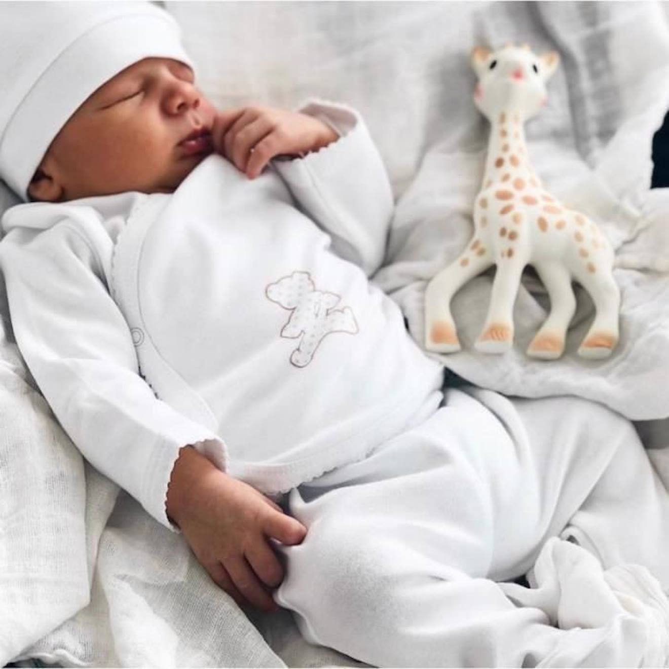 Pantalon bébé à pieds en coton bio, BASIC bleu