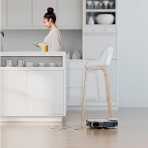 Medion® Nass-Trocken-Saugroboter MD 20040 X40 SW, 30 W, App und Alexa Steuerung, Betriebszeit bis zu 110 min