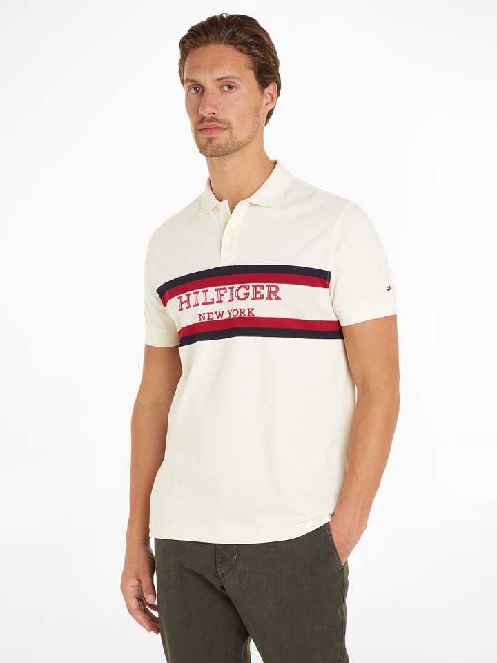 Tommy Hilfiger Poloshirt in Creme günstig kaufen