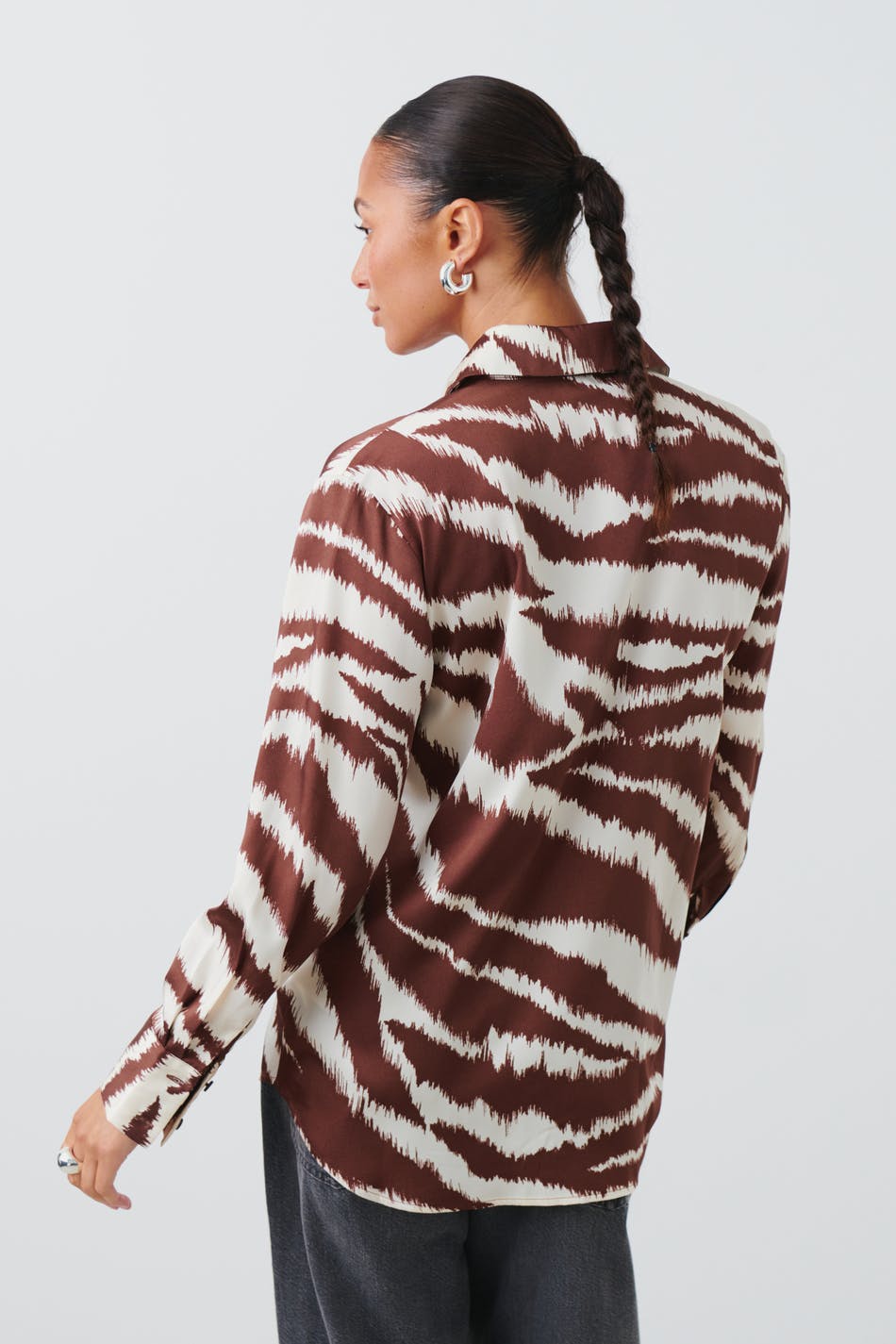Oversized satin shirt