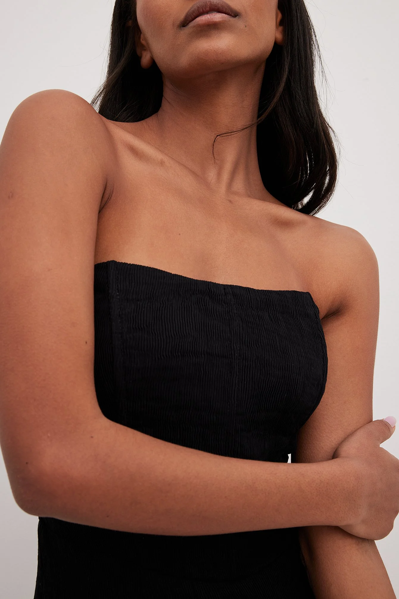 Strukturiertes Bandeau-Minikleid