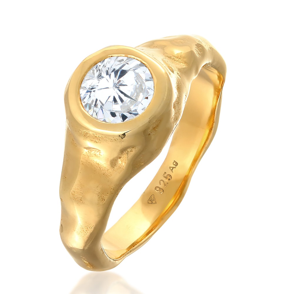Elli PREMIUM Elli PREMIUM Bague Design Organique de sceaux pour femmes avec cristal de zirconi Bague