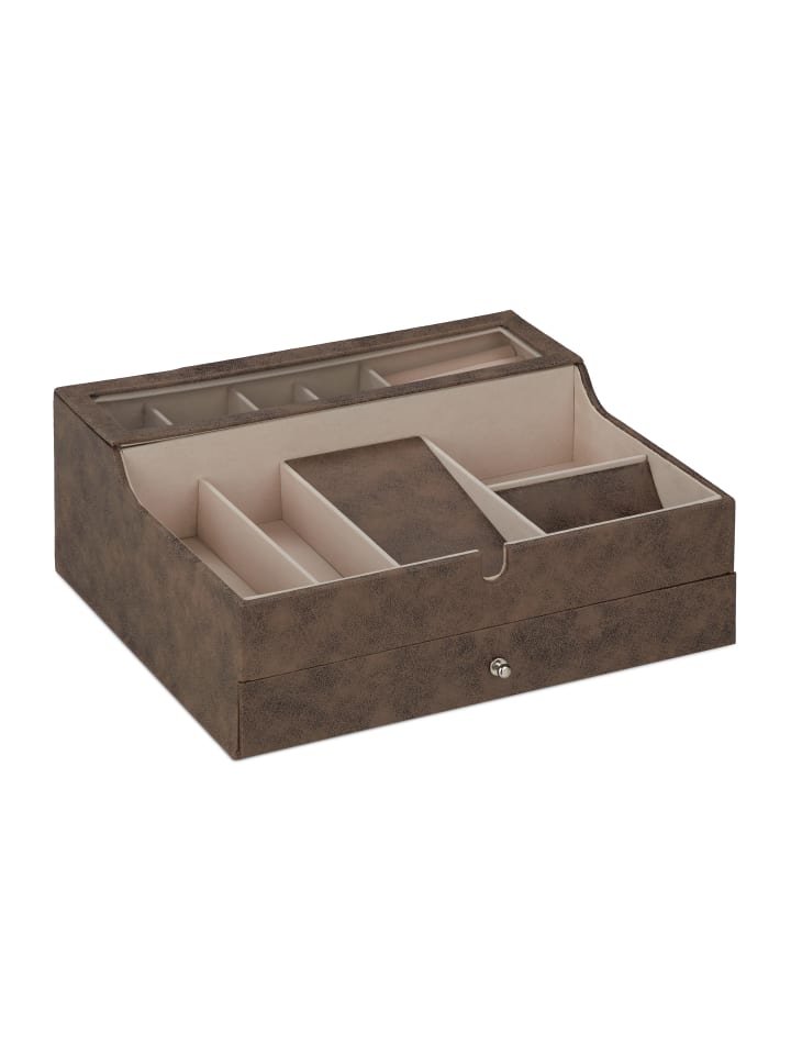 relaxdays Schmuckkästchen in Braun - (B)34 x (H)13 x (T)31 cm günstig kaufen onesize