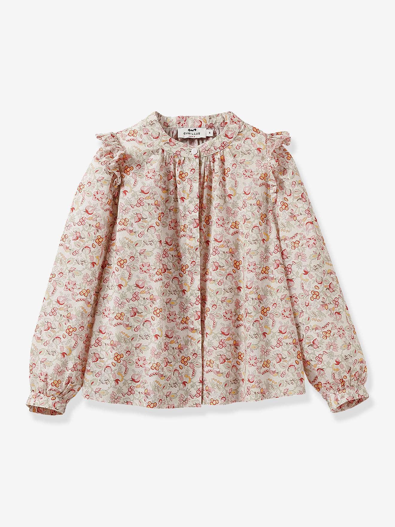 Chemise fille imprimé Mireille CYRILLUS blanc imprimé