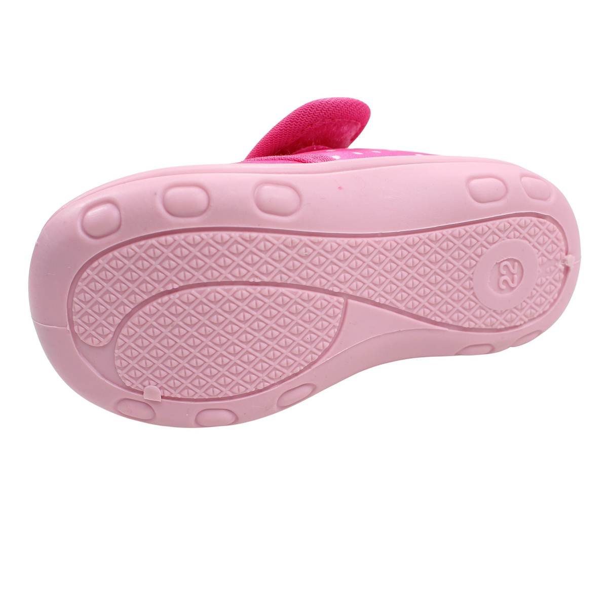 Minnie Maus Kinder Hausschuhe Kitaschuhe mit Klett Klettschuh Gr. 22 bis 27