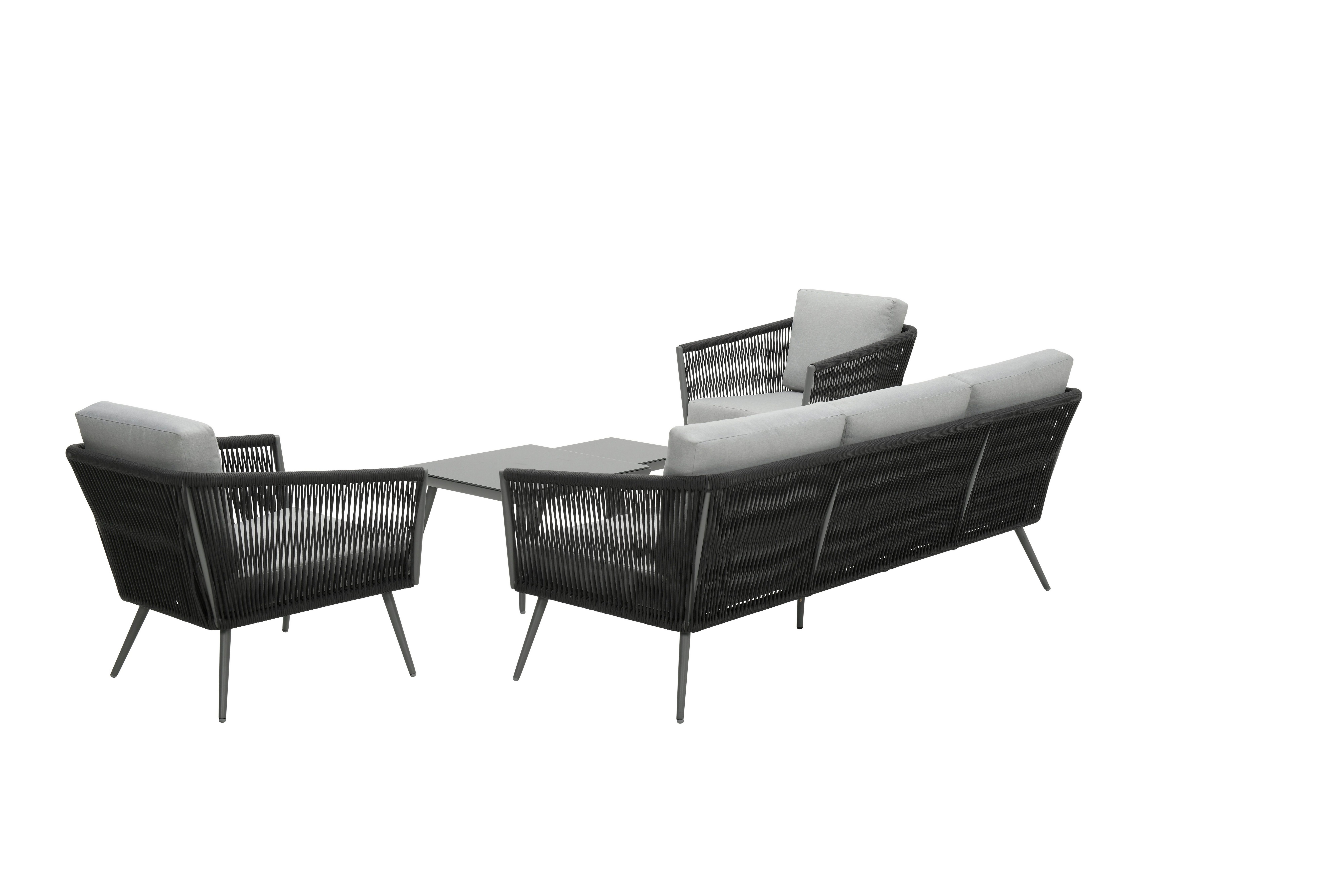 Garden Impressions Gartenlounge-Set Canberra anthrazit, Aluminium, Gartenmöbelset, Outdoor, Rope, inkl. Auflagen