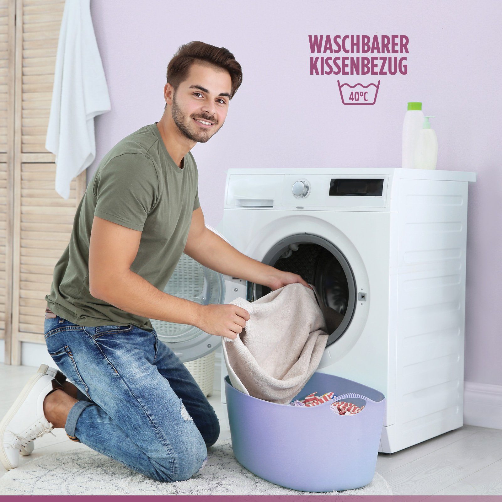 Gänsefederkopfkissen Komfortable Lavendel Memory Classic Kissen – hochwertiger OEKO-TEX, Vitapur