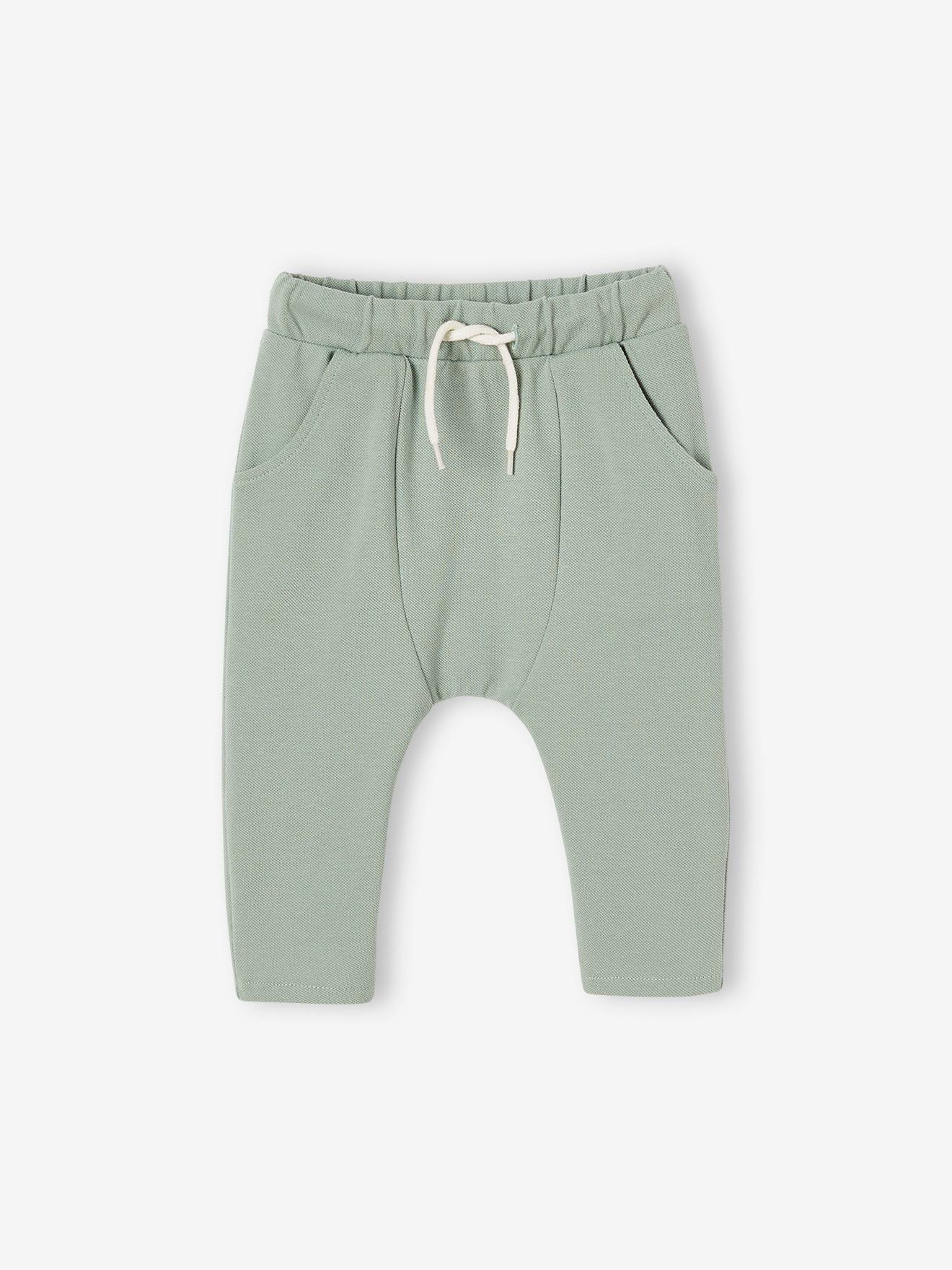 Pantalon bébé en maille piquée ocre