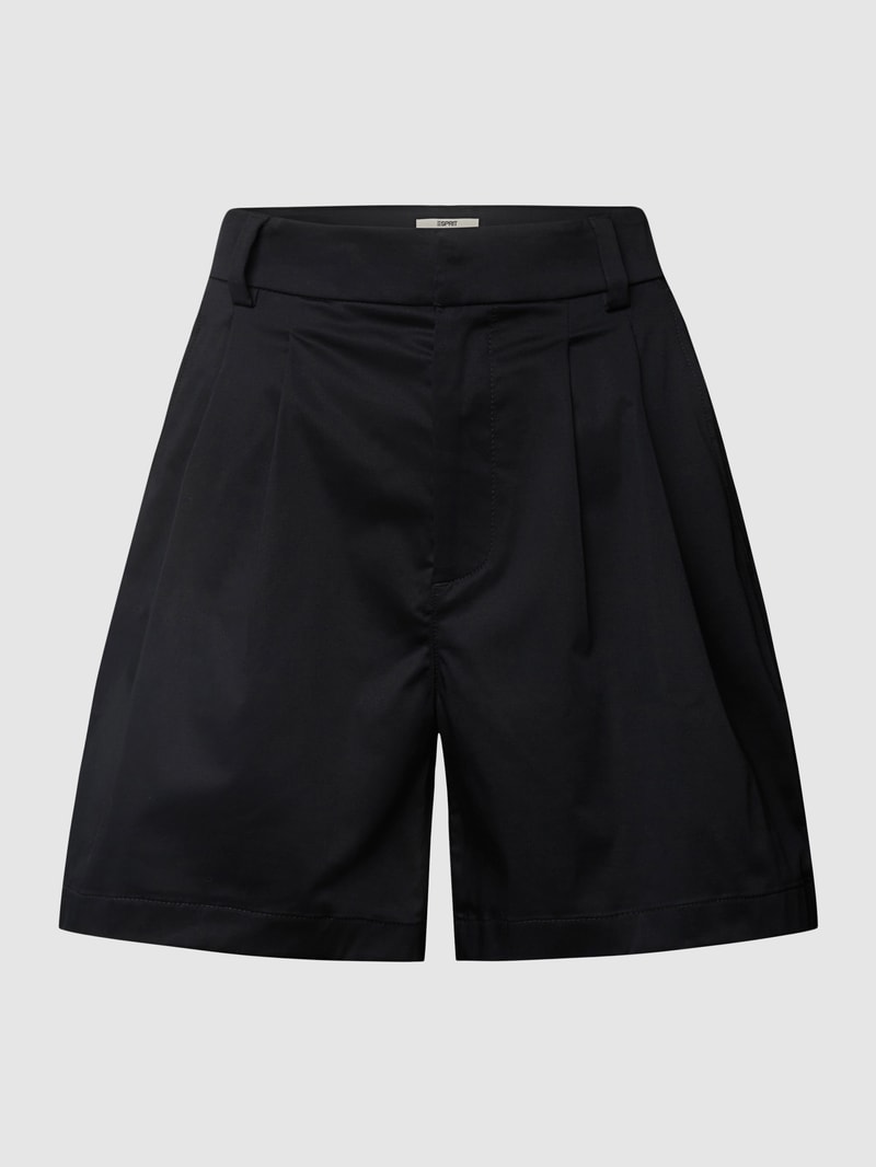Bermudas mit Bundfalten in schwarz