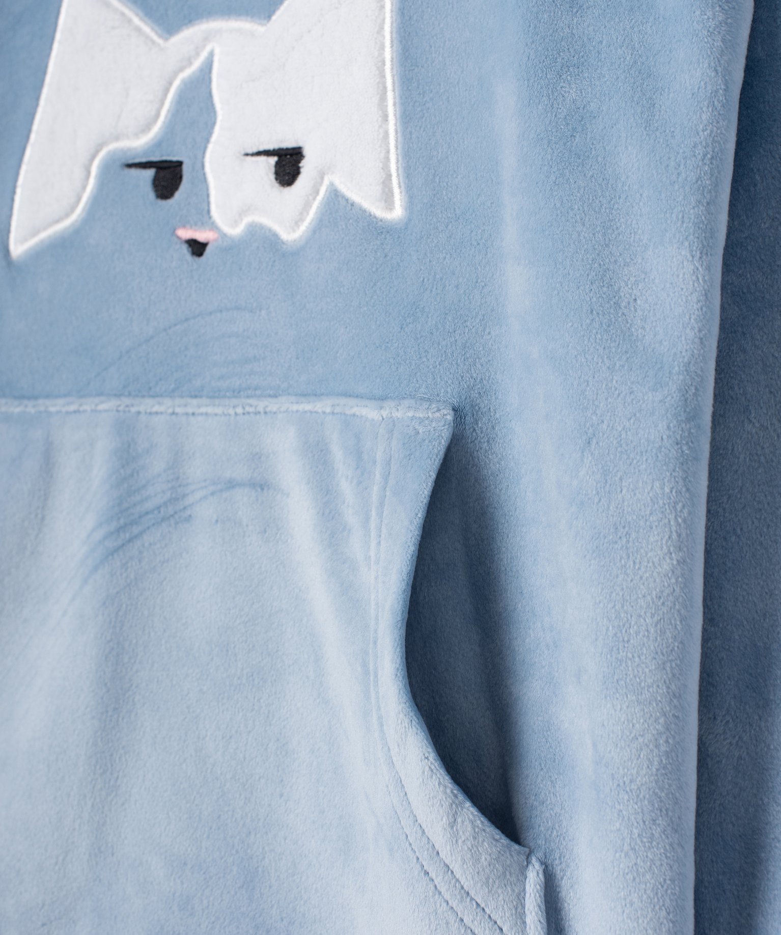 Pyjama en velours avec motif brodé fille bleu | GEMO