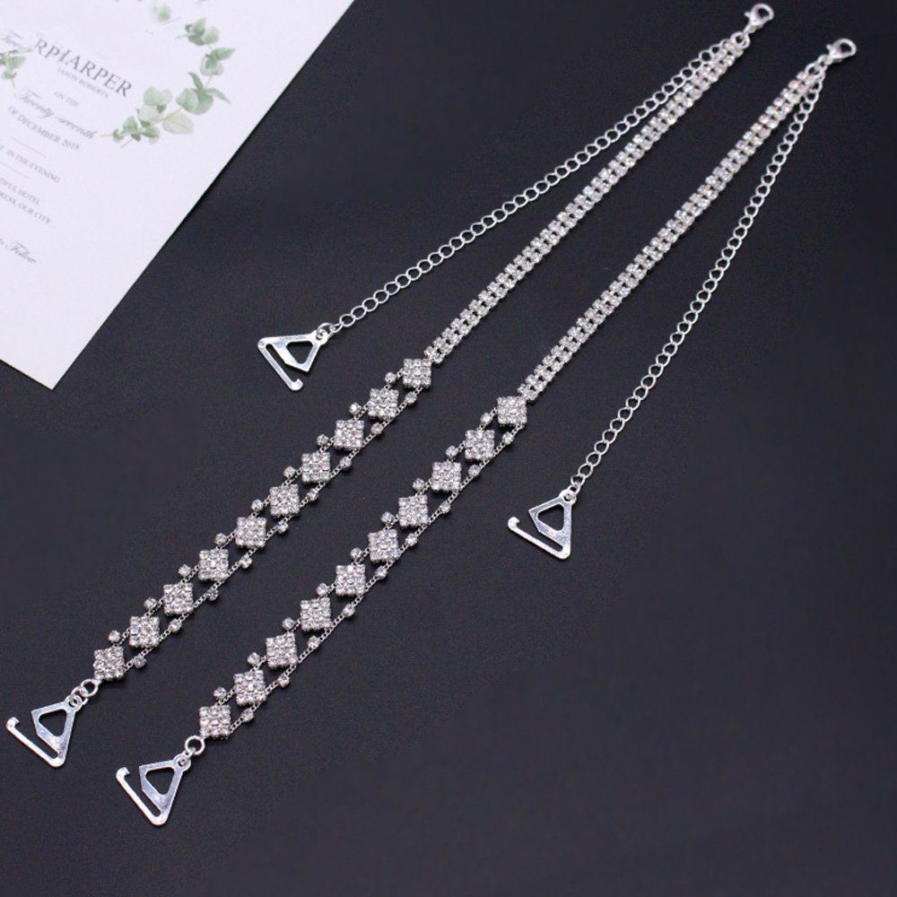 Tian Dee BH-Träger 2 Stück Dekor Elegante Strass BH Träger Für Damen Verstellbare Träger