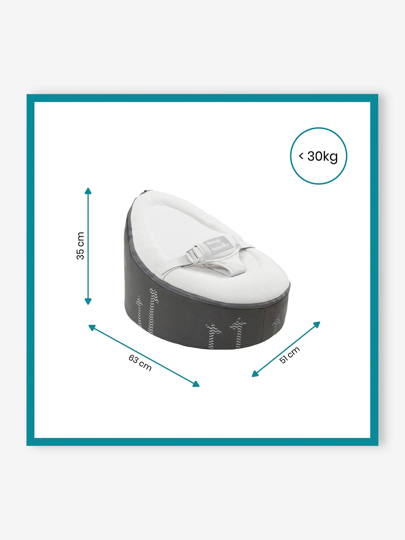 Transat et pouf Doomoo Nid BABYMOOV blanc / gris