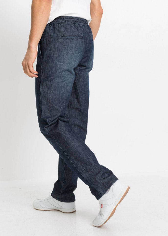 Regular Fit Jeans mit elastischem Bund, Straight (2er Pack)