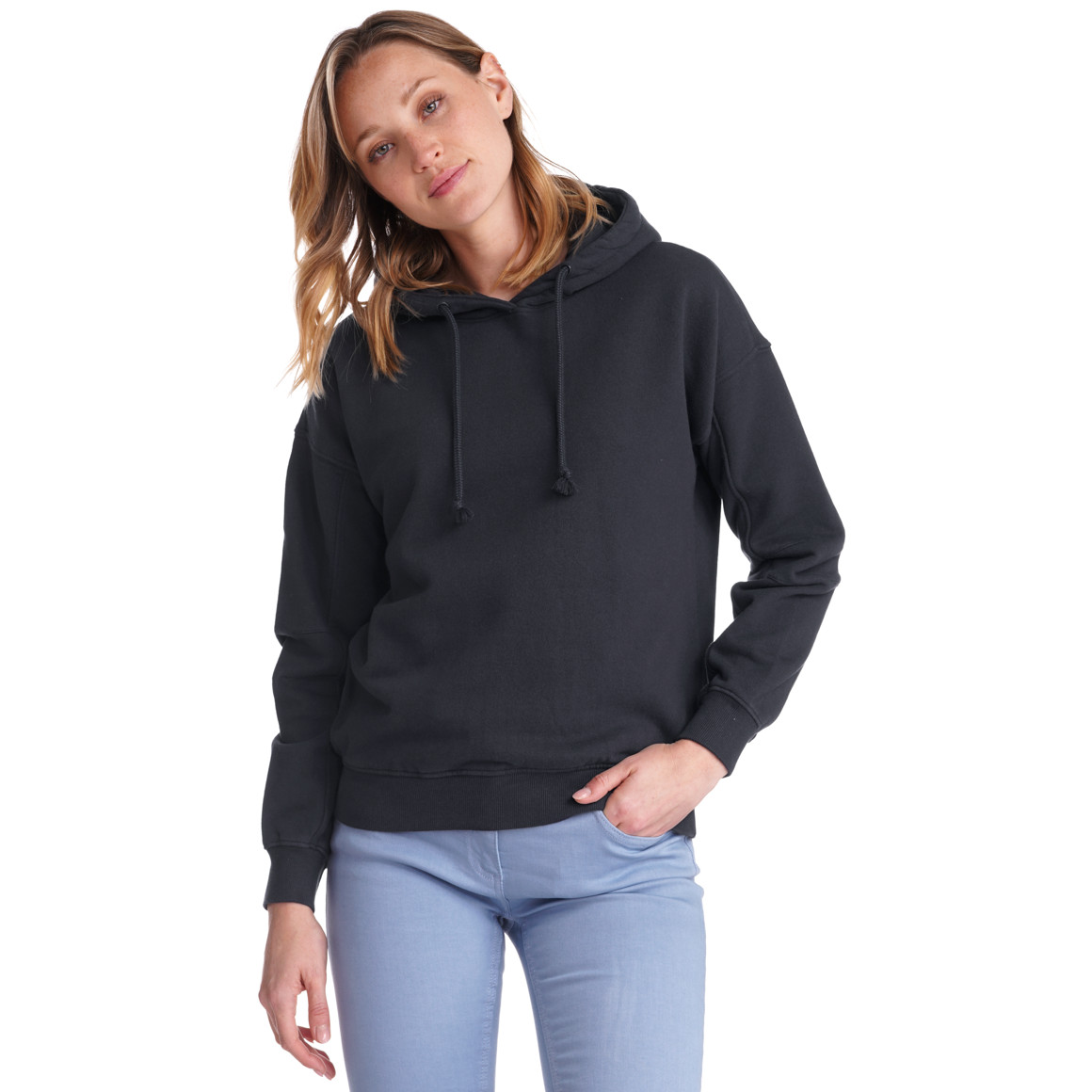 Damen Hoodie mit Print auf der Kapuze