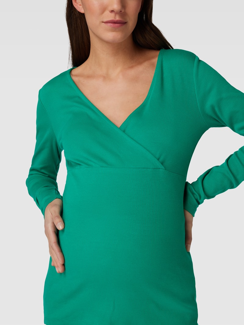 Umstands-Longsleeve in Wickel-Optik Modell 'Rosina' in grün