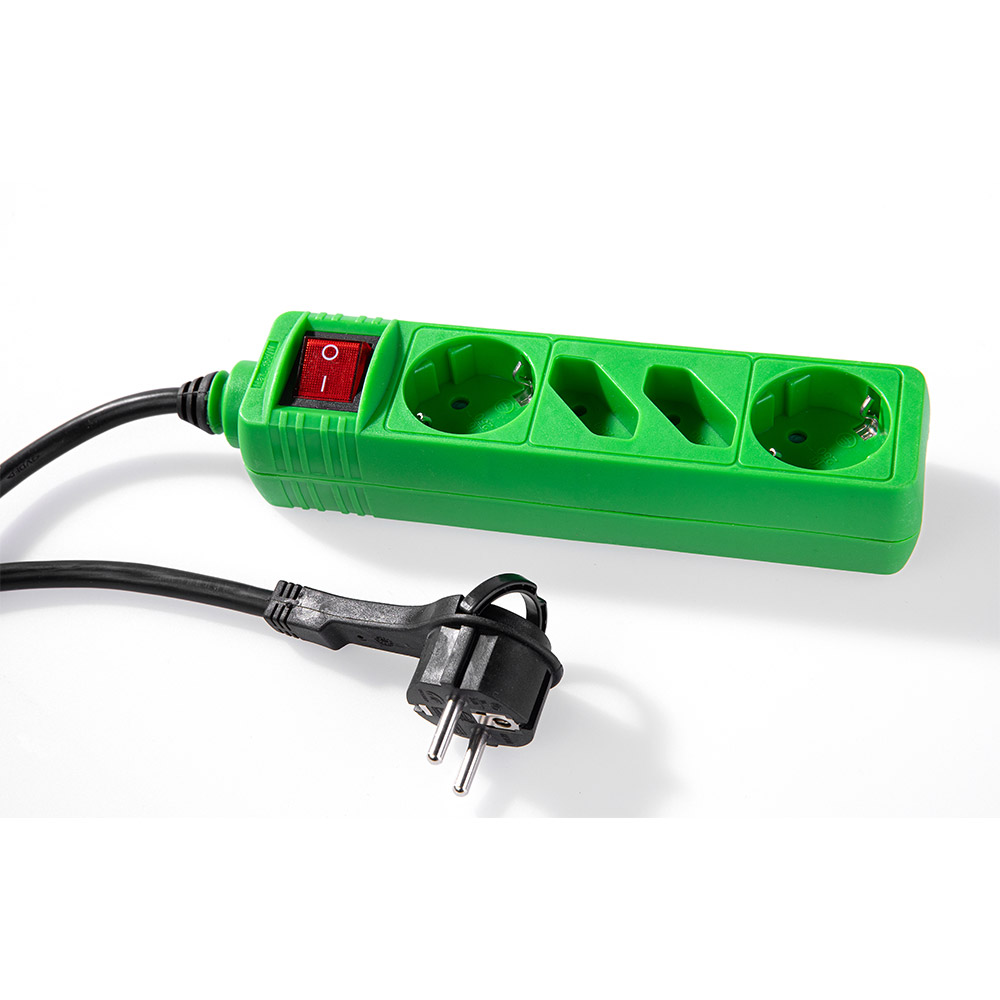 Powertec Electric Steckdosenleiste 4fach, Grün