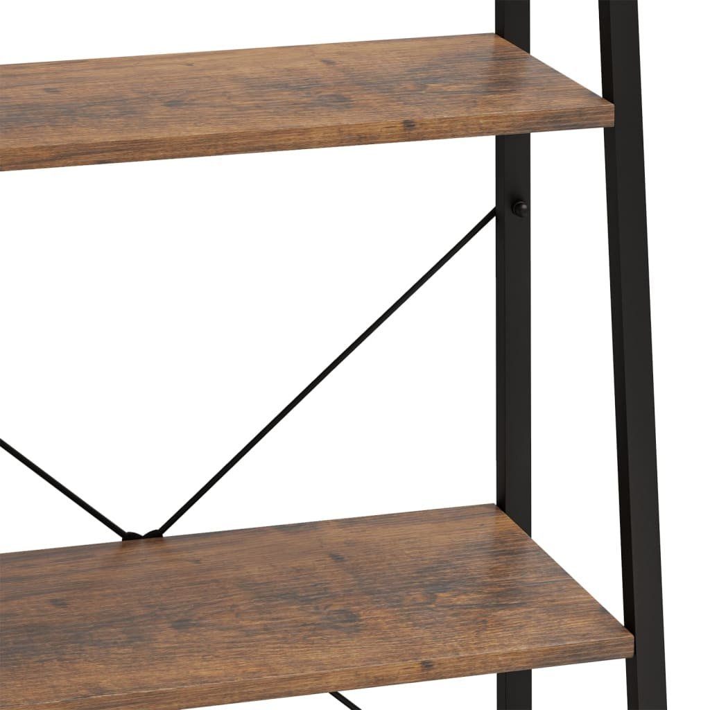 vidaXL Bücherregal Standregal mit 3 Böden Dunkelbraun und Schwarz 56x35x108 cm, 1-tlg.