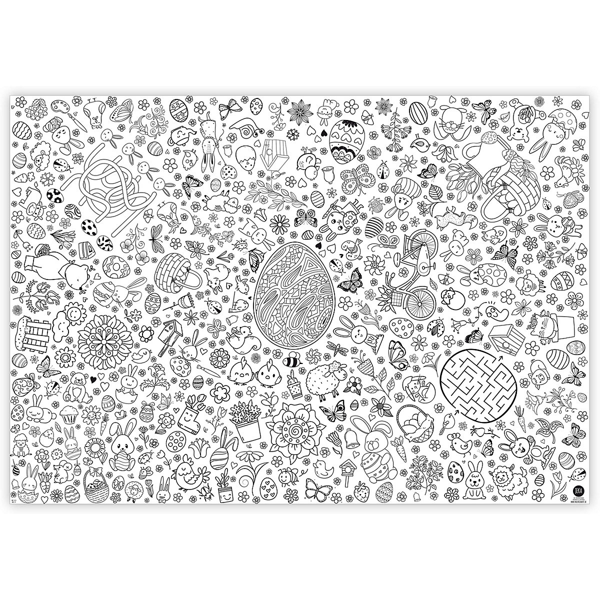 Mal Mich Bunt Ausmal-Tischdecke aus Papier, Motiv Ostern, 84,1x118,9cm