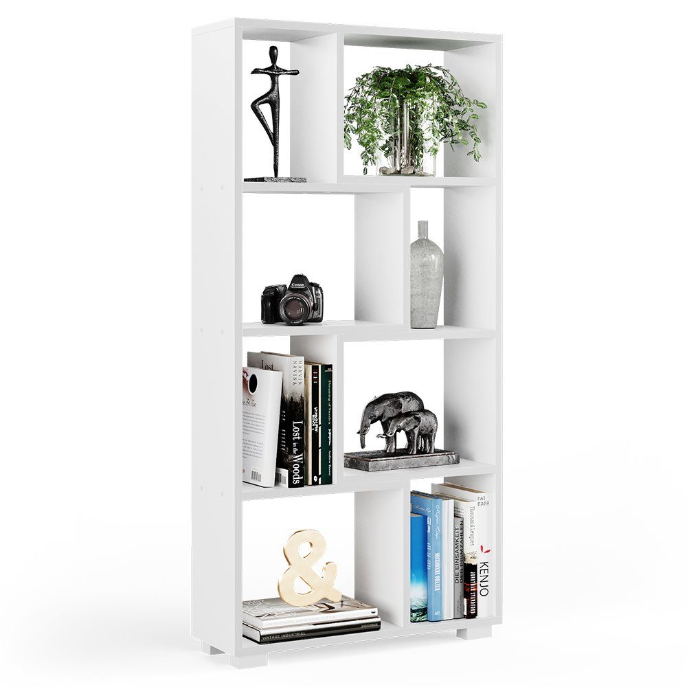 Vicco Raumteiler Bücherregal Standregal DOMUS 8 Fächer Weiß
