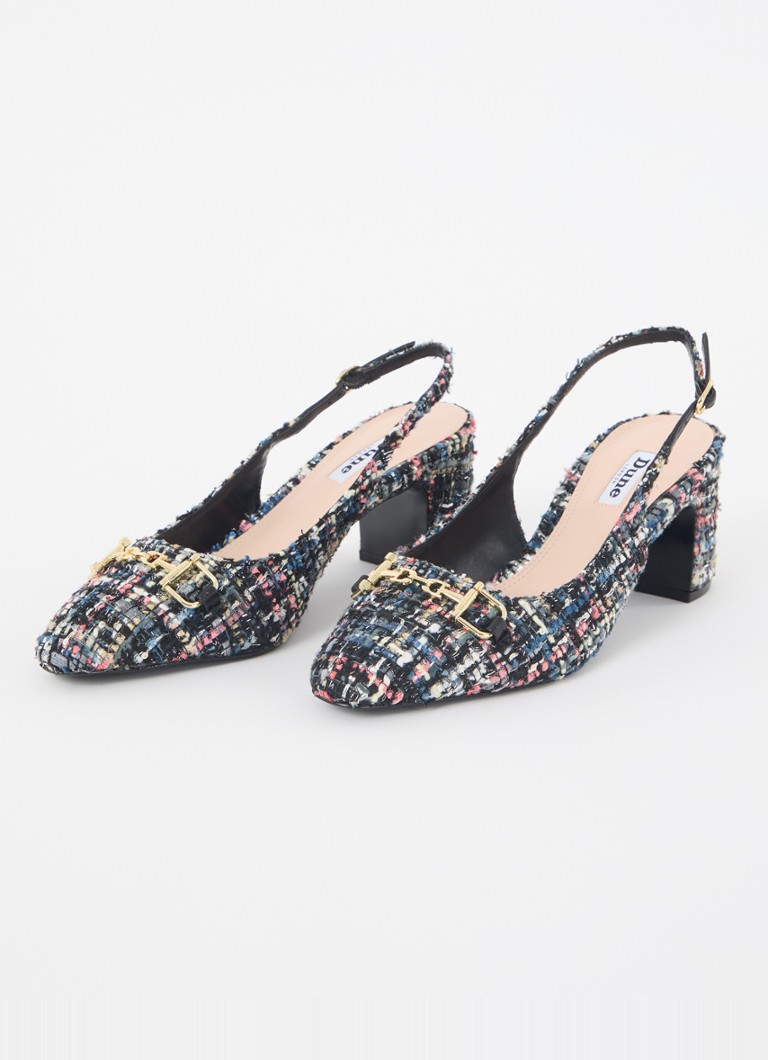 Sandały Dune London Choices z efektem tweedu i paskiem typu slingback