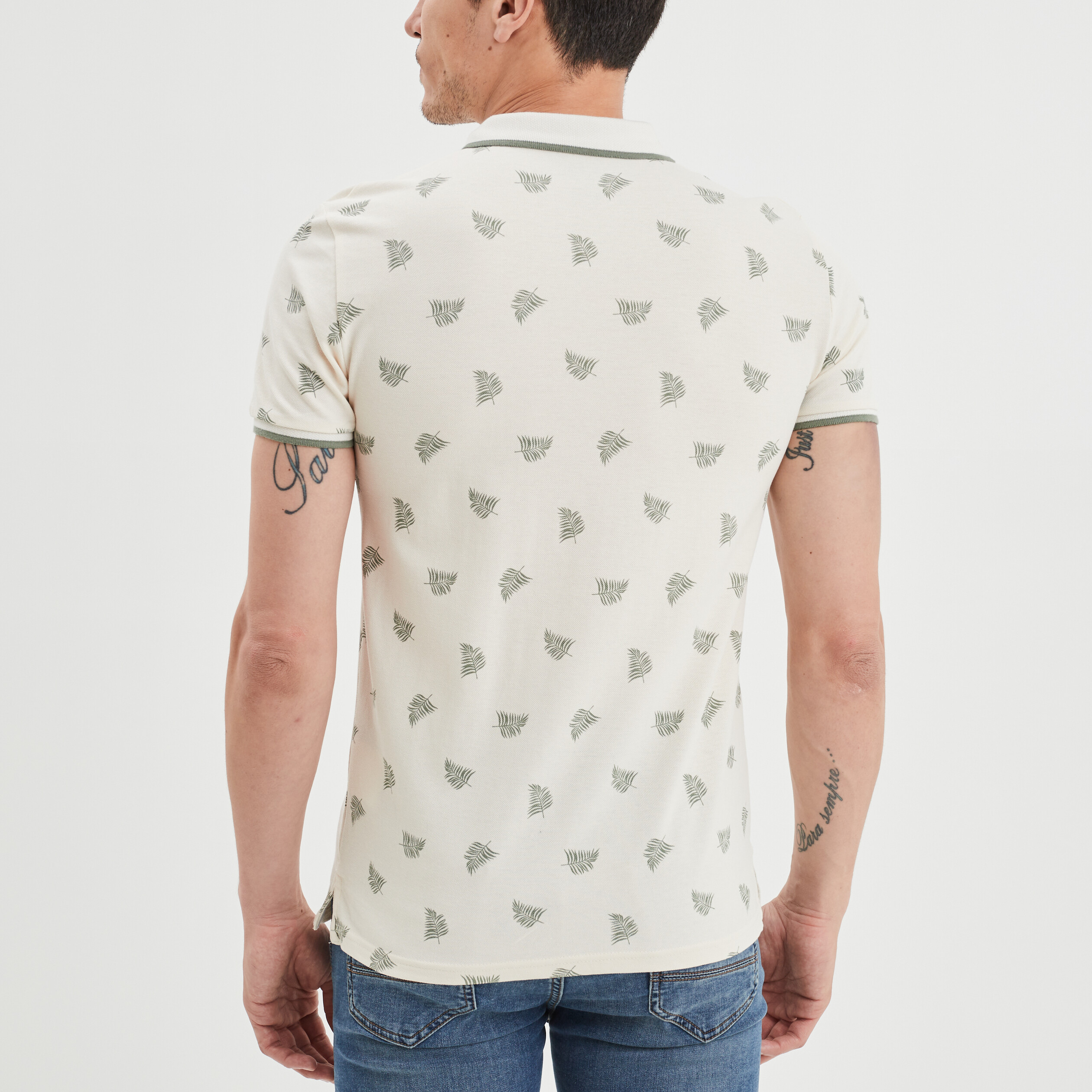 Polo coton majoritaire manches courtes creme homme | La Halle