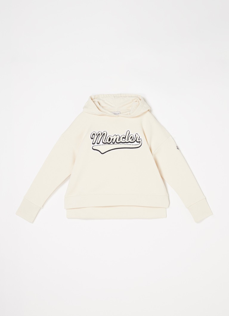 Felpa con cappuccio Moncler Maniche con logo stampato in spugna