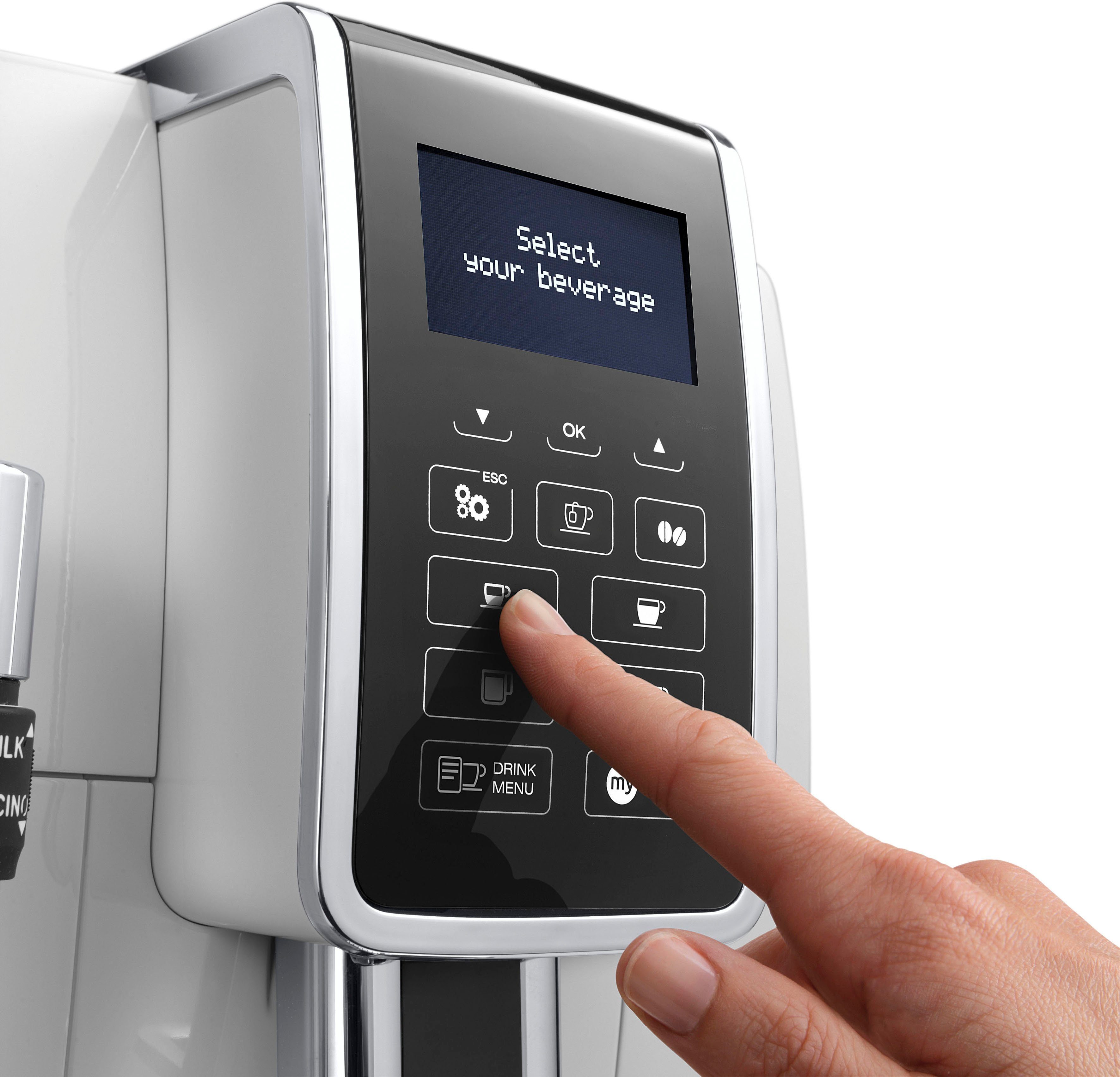 De'Longhi Kaffeevollautomat Dinamica ECAM 350.35.W, großer 1.8l Wassertank