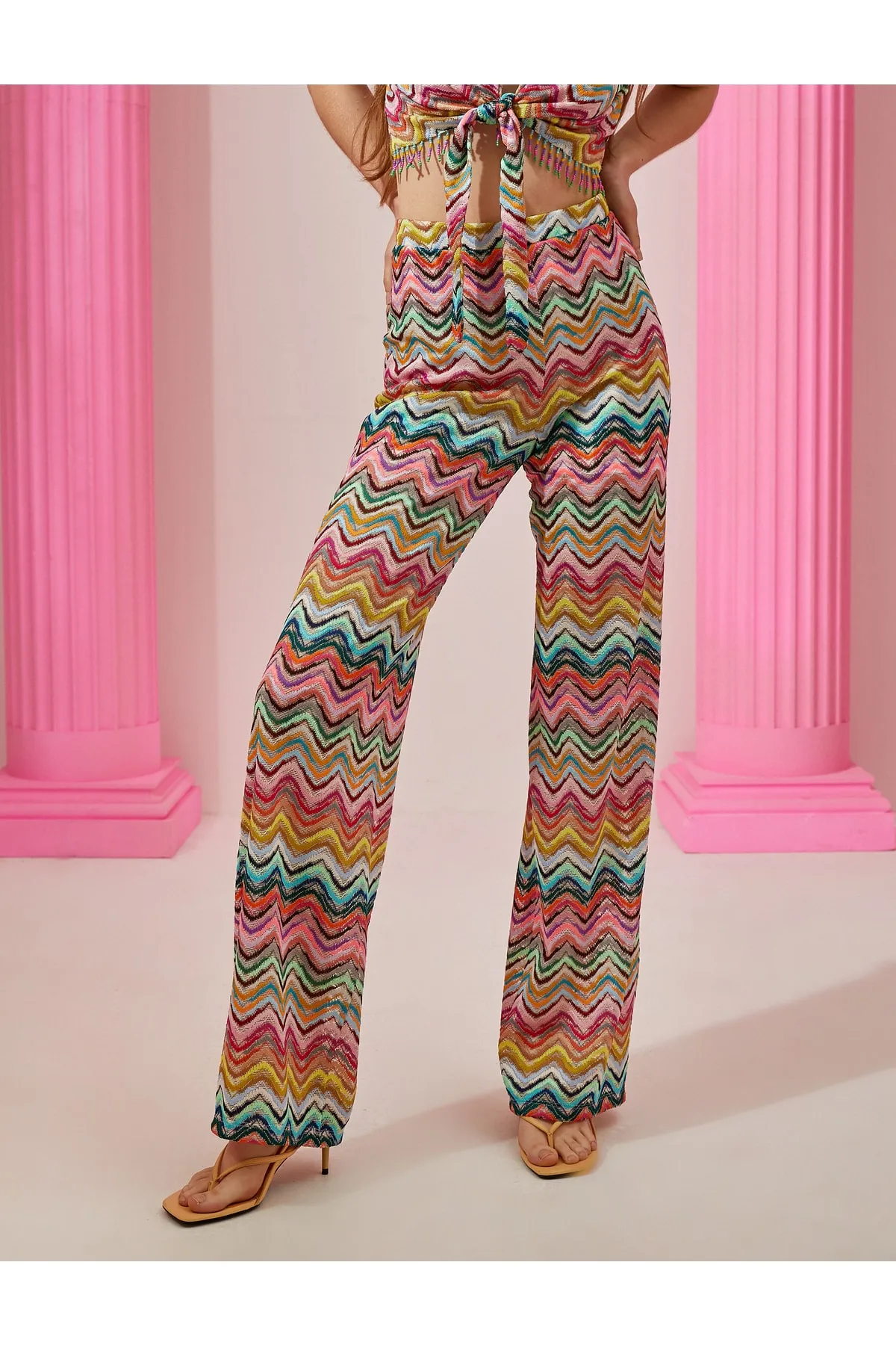 Koton  Hose mit weitem Bein und hoher Taille