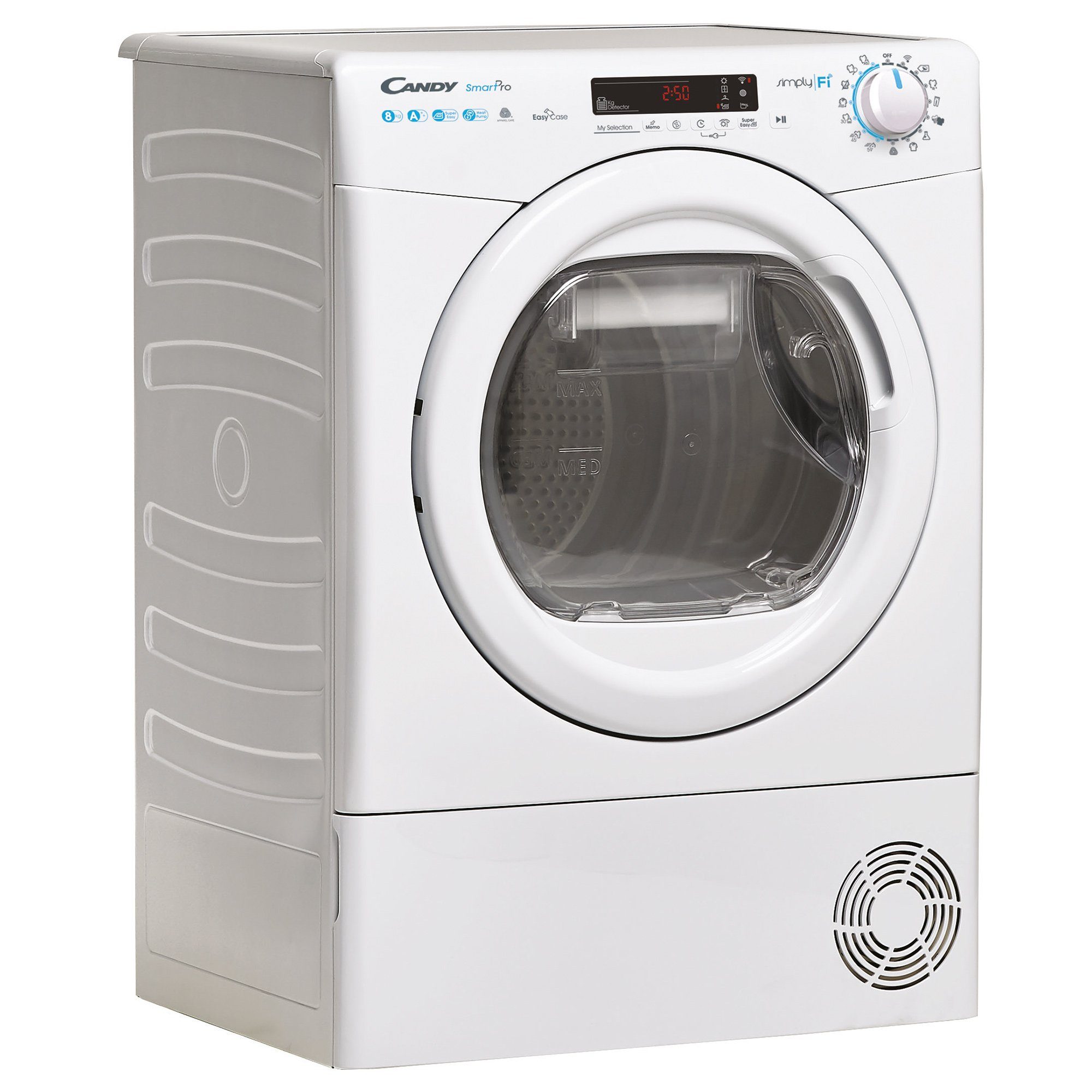 Candy Wärmepumpentrockner CSO H8A2DE-S, 8 kg, Symbolblende Mengenautomatik Digitaldisplay