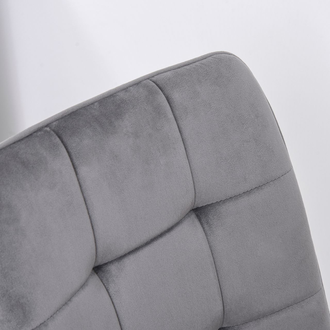 HOMCOM 2er-Set Esszimmerstuhl Küchenstuhl Esstisch Schaumstoff Metall Grau Schwarz 45 x 63 x 90 cm