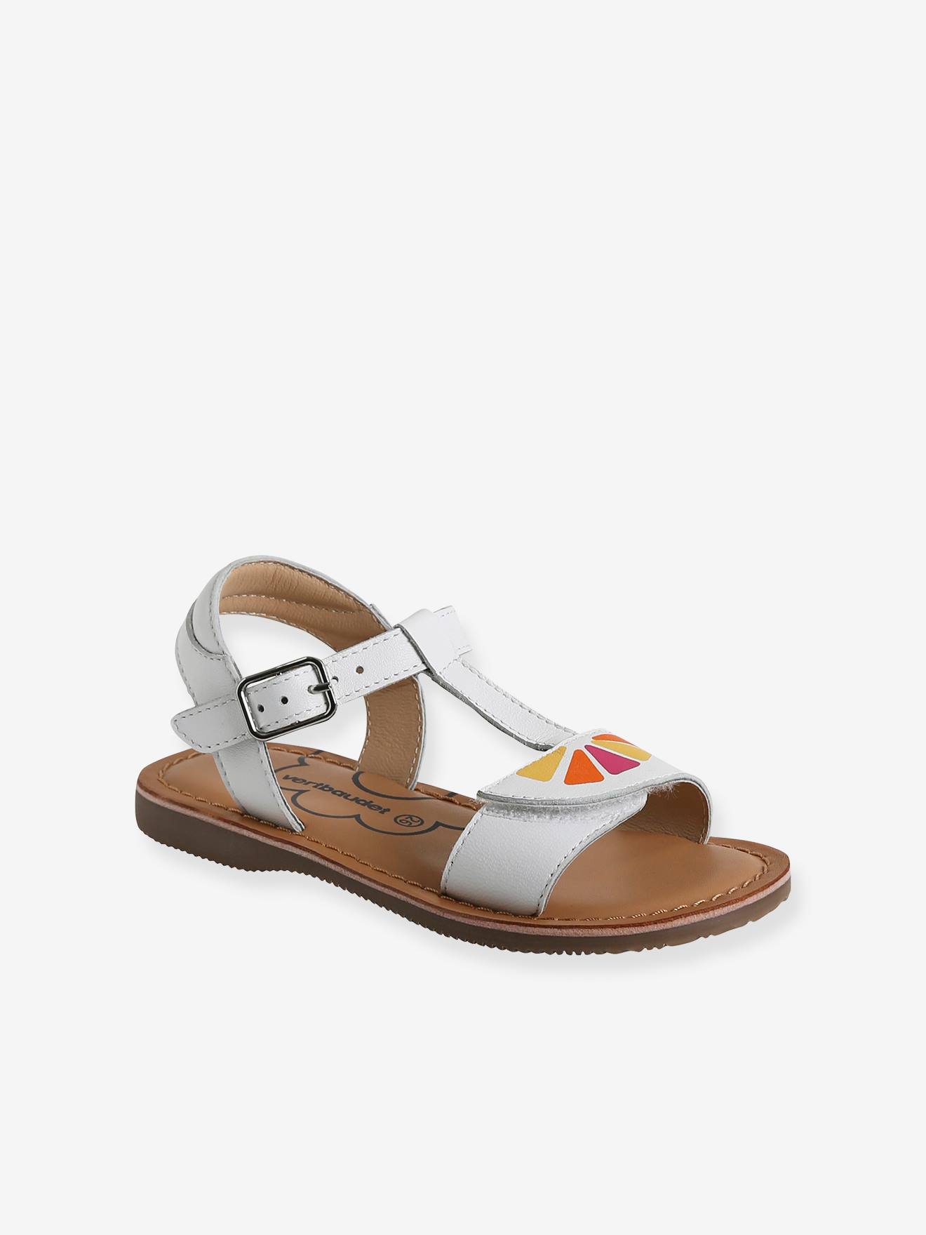 Vertbaudet Mädchen Sandalen, Anziehtrick - weiß