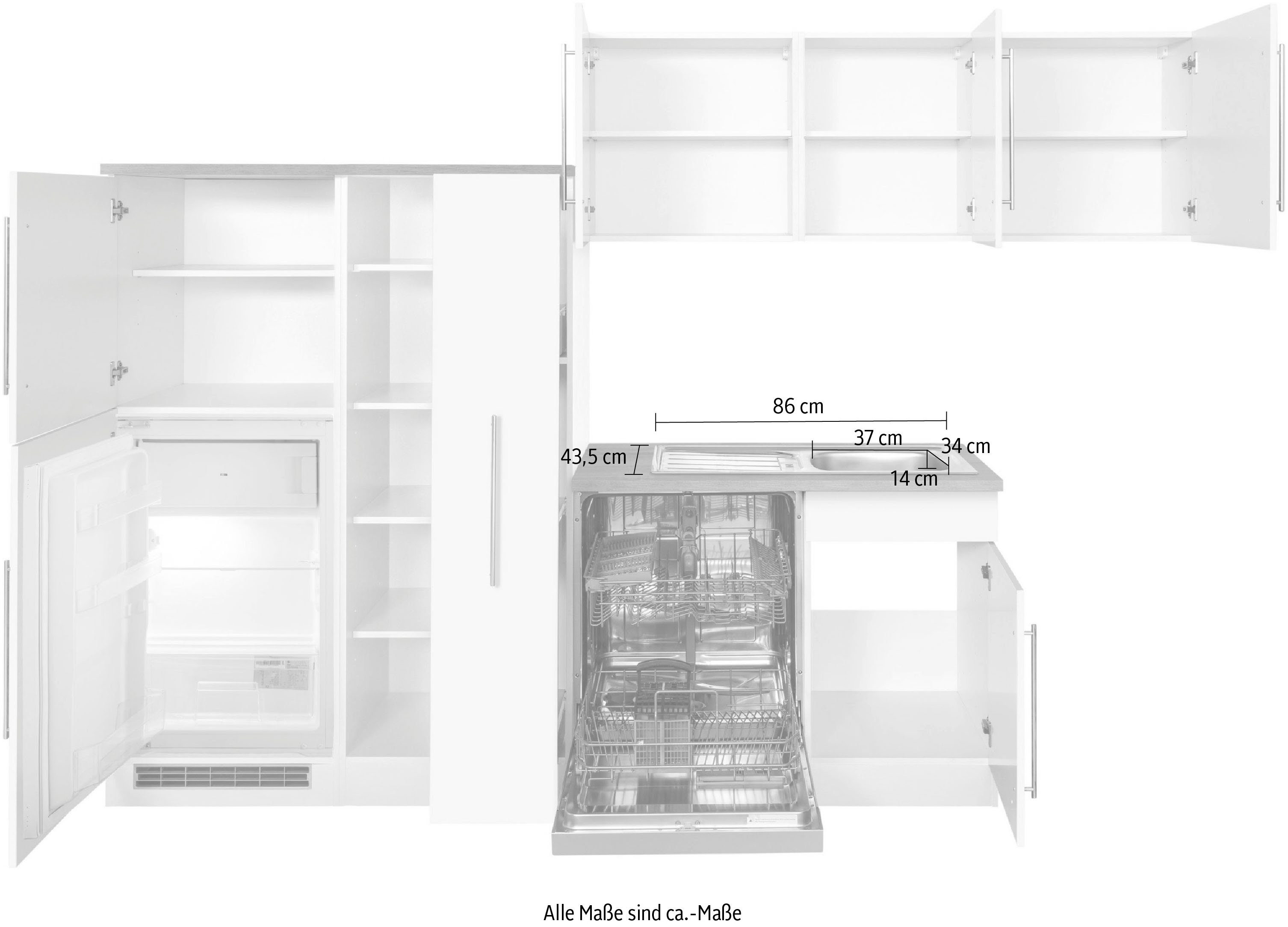 HELD MÖBEL Winkelküche Samos, ohne E-Geräte, Stellbreite 290/170 cm