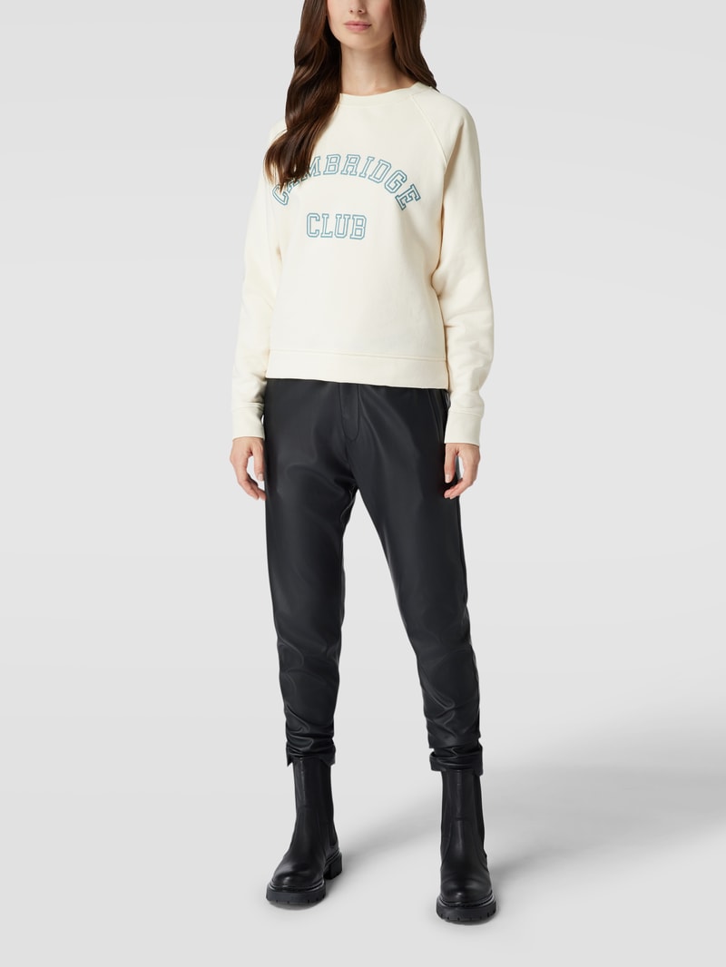 Sweatshirt mit Statement-Print in ecru