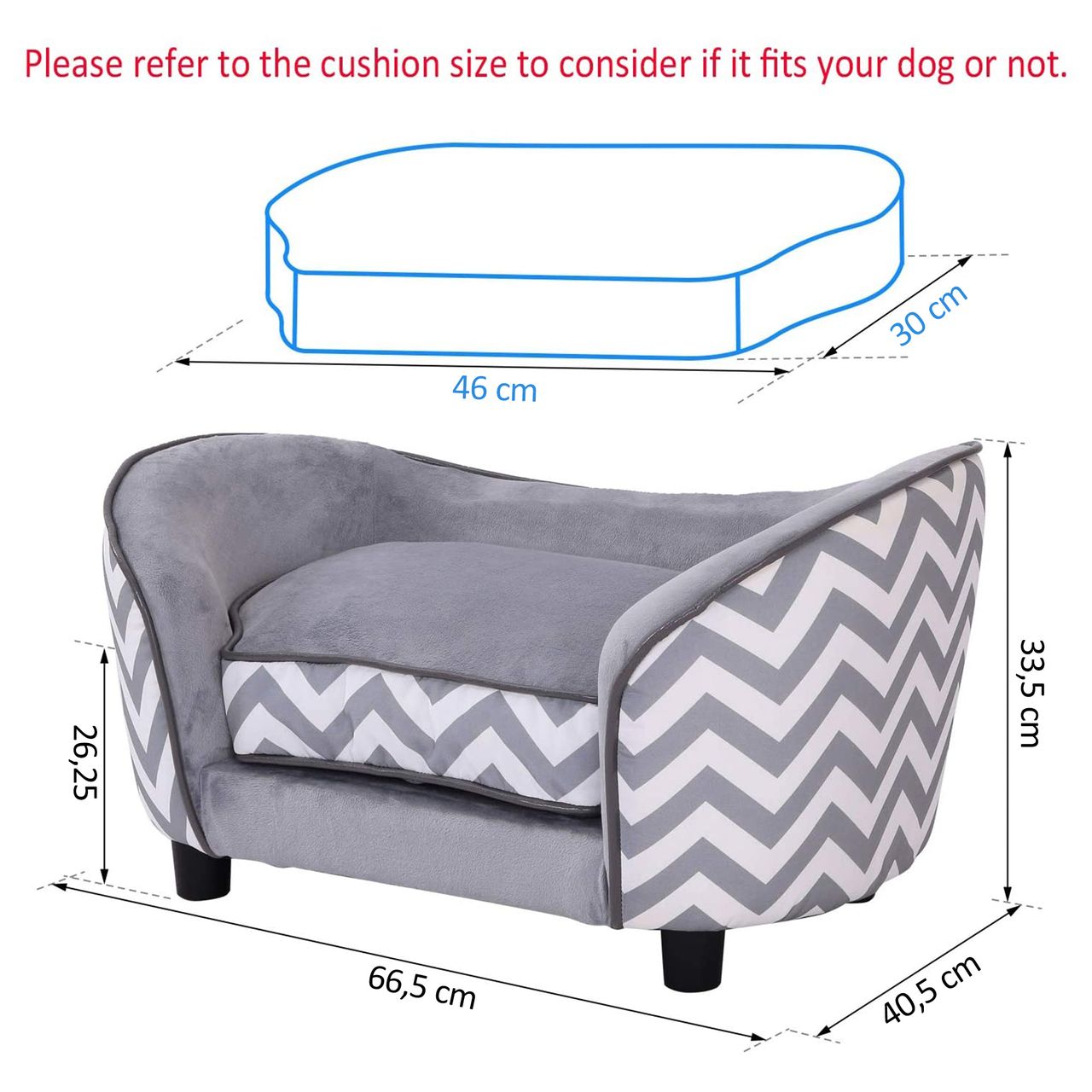PawHut Haustiersofa Hundebett Hundecouch Hundesofa Hundematte Katze mit Kissen