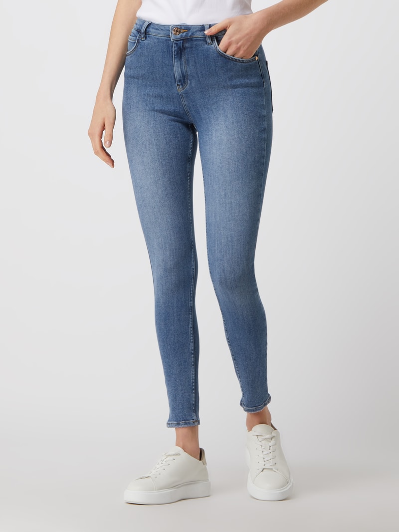 Skinny Fit Jeans mit Destroyed-Effekten in blau