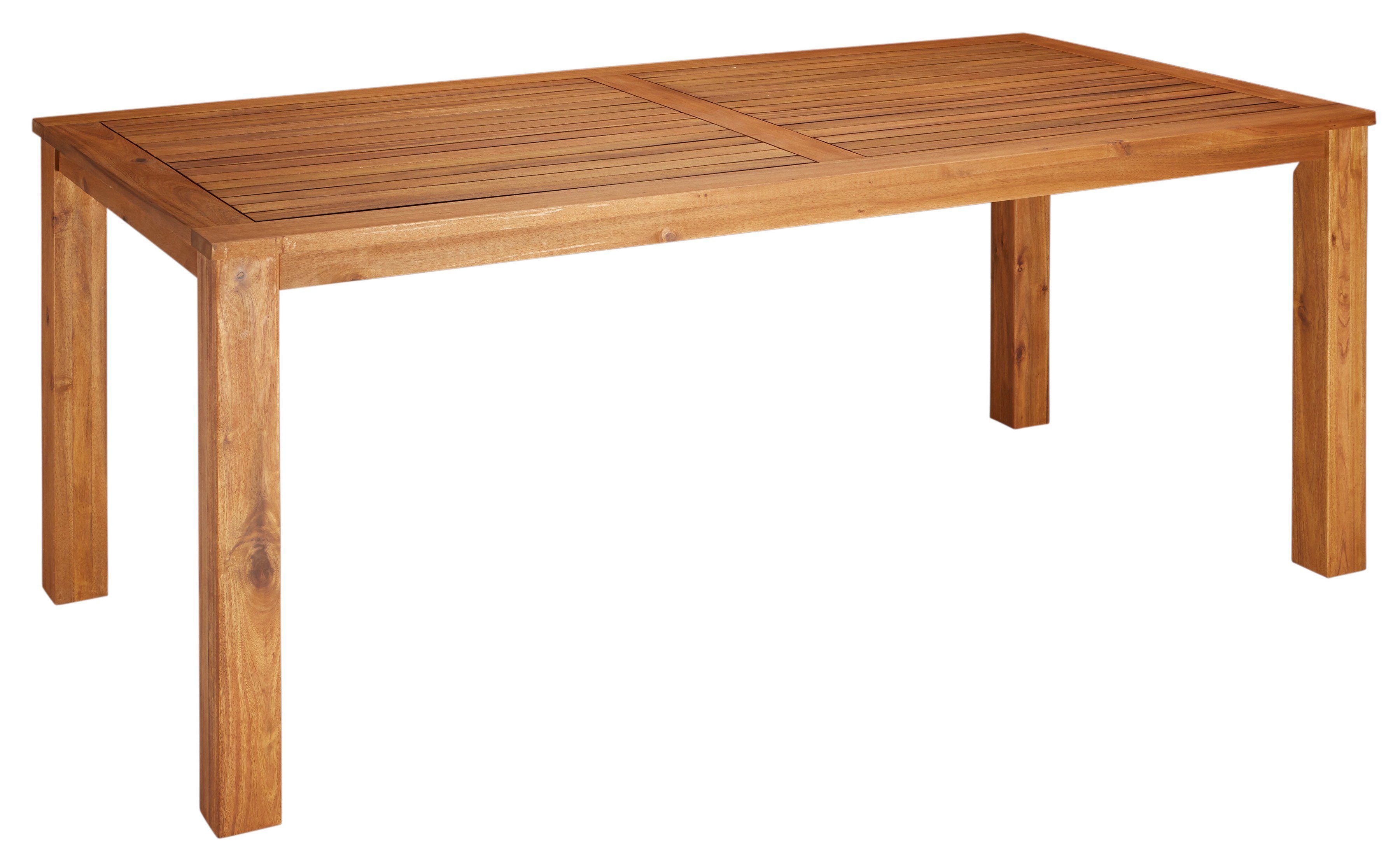MERXX Garten-Essgruppe Toskana, (13-tlg), 6 Sessel, Tisch 185x90cm, Polyrattan/Akazie