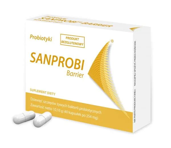 Sanprobi Barrier, dodatak prehrani koji sadrži žive bakterijske kulture, kapsule