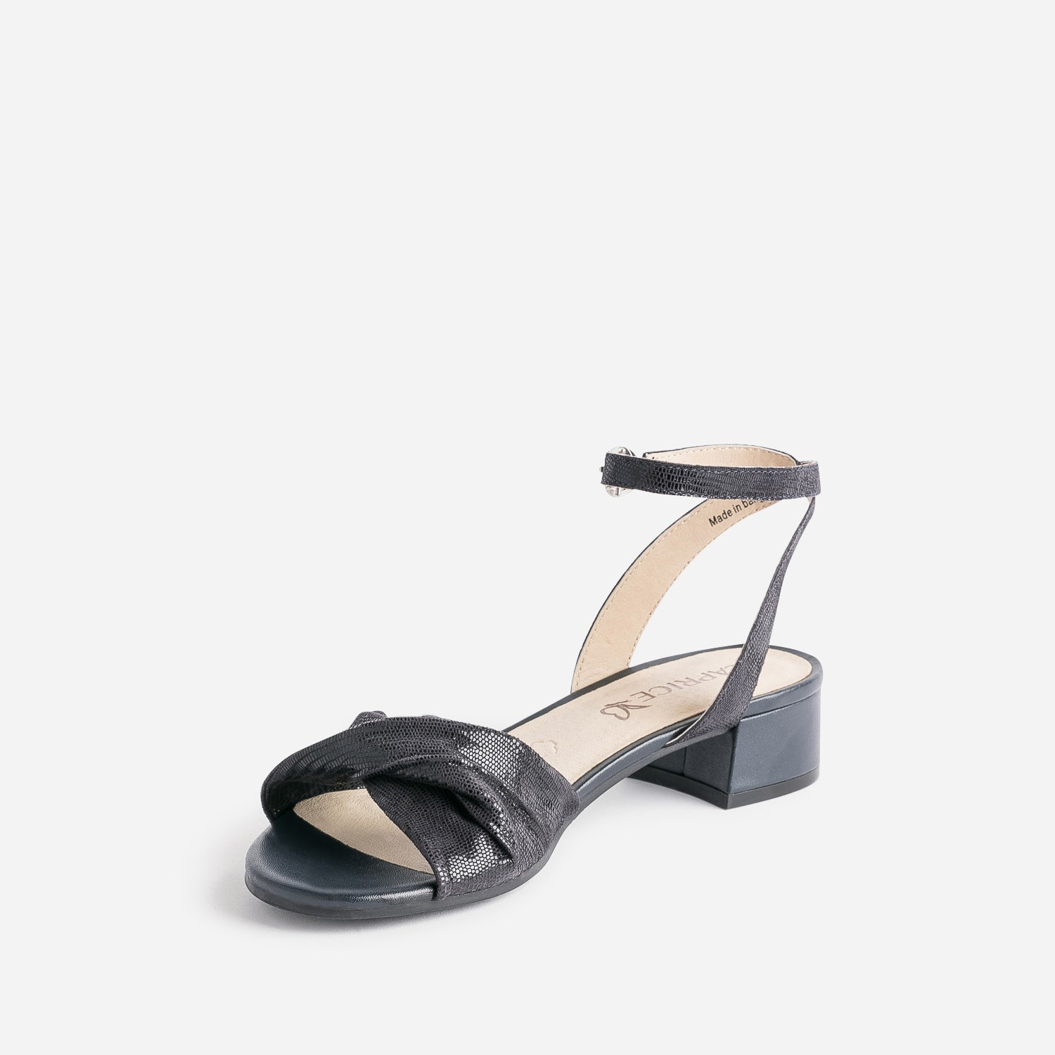 Sandale CAPRICE marine cuir effet python verni