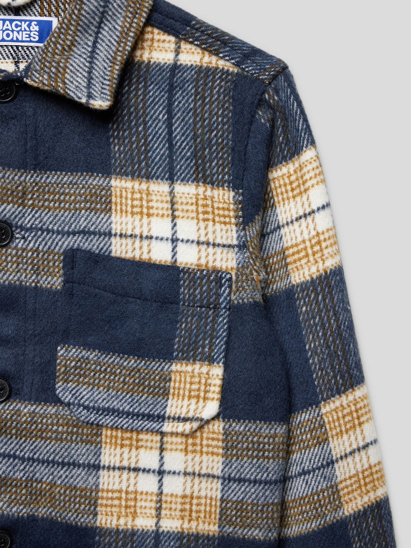Hemdjacke mit Karomuster in marineblau